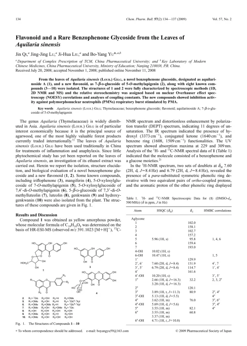 Flavonoid and a Rare Benzophenone Glycoside