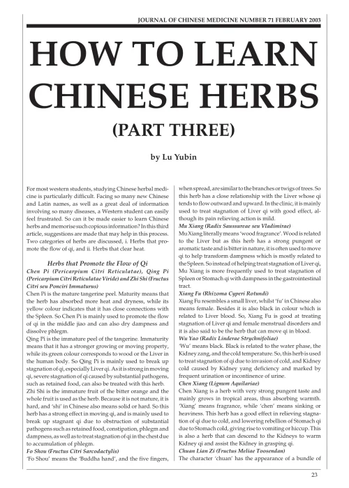 How to Learn Chinese Herbs